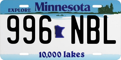 MN license plate 996NBL