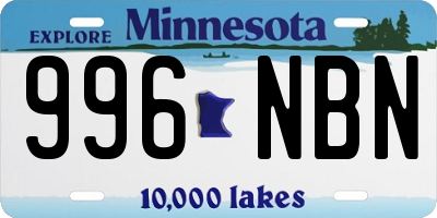 MN license plate 996NBN