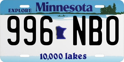 MN license plate 996NBO