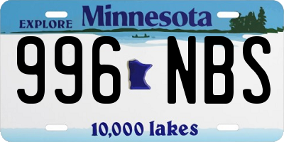 MN license plate 996NBS