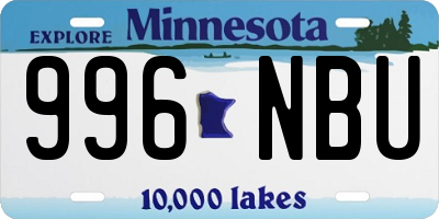 MN license plate 996NBU