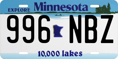 MN license plate 996NBZ