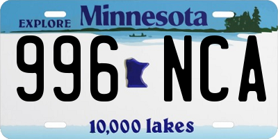MN license plate 996NCA