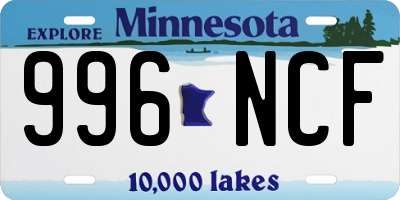 MN license plate 996NCF