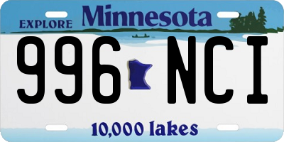 MN license plate 996NCI