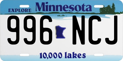 MN license plate 996NCJ