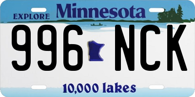 MN license plate 996NCK