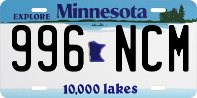 MN license plate 996NCM