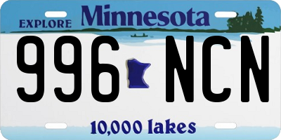 MN license plate 996NCN