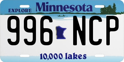 MN license plate 996NCP