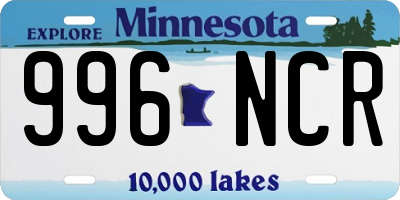 MN license plate 996NCR