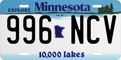 MN license plate 996NCV