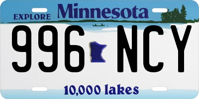 MN license plate 996NCY