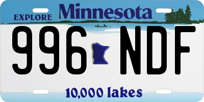 MN license plate 996NDF
