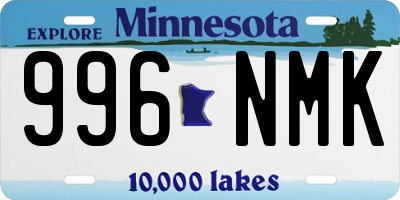 MN license plate 996NMK