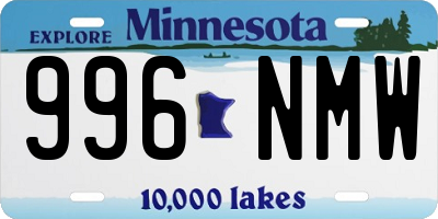 MN license plate 996NMW