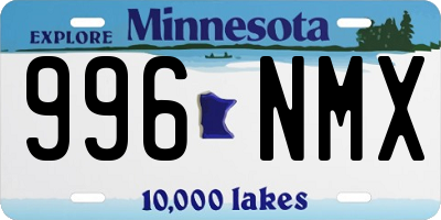 MN license plate 996NMX
