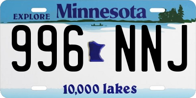 MN license plate 996NNJ