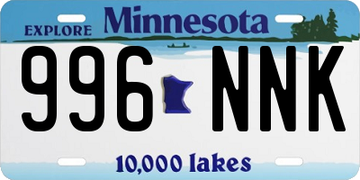 MN license plate 996NNK