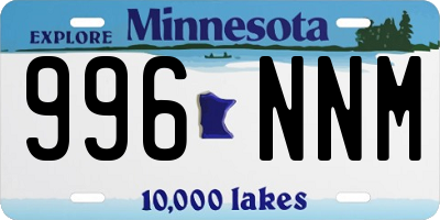 MN license plate 996NNM