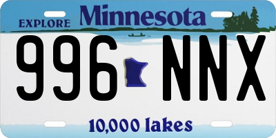 MN license plate 996NNX