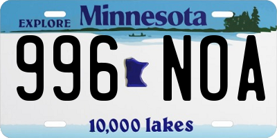 MN license plate 996NOA