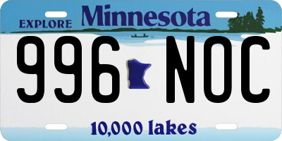 MN license plate 996NOC