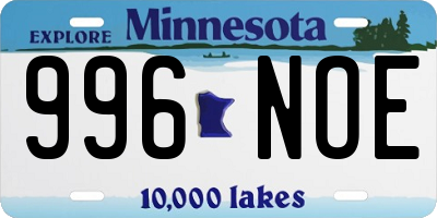 MN license plate 996NOE