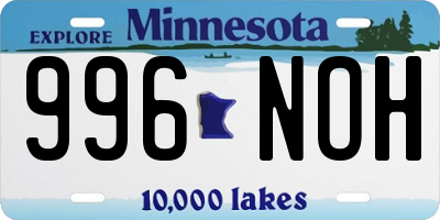 MN license plate 996NOH