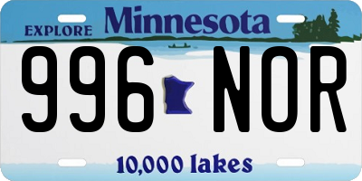 MN license plate 996NOR