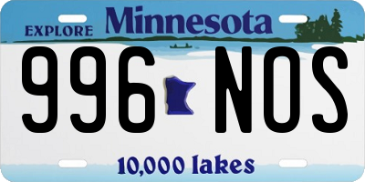 MN license plate 996NOS