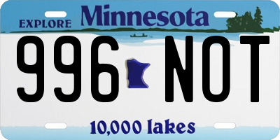 MN license plate 996NOT