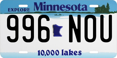 MN license plate 996NOU