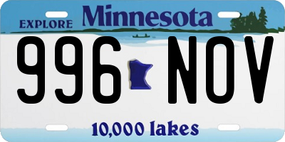 MN license plate 996NOV