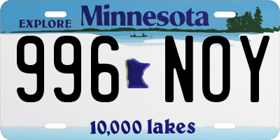 MN license plate 996NOY