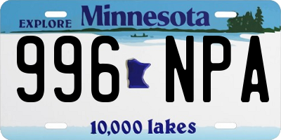 MN license plate 996NPA