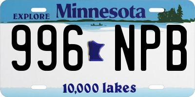 MN license plate 996NPB