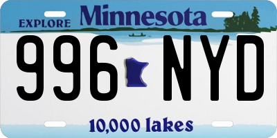 MN license plate 996NYD