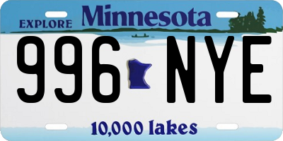 MN license plate 996NYE
