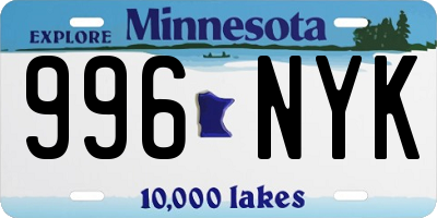 MN license plate 996NYK