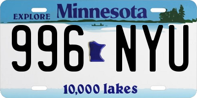 MN license plate 996NYU