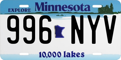 MN license plate 996NYV