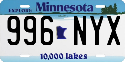 MN license plate 996NYX