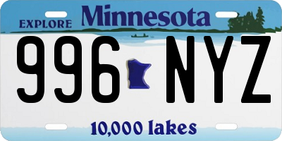 MN license plate 996NYZ