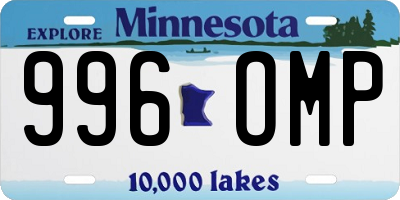 MN license plate 996OMP