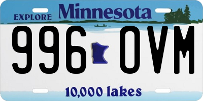 MN license plate 996OVM