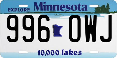 MN license plate 996OWJ