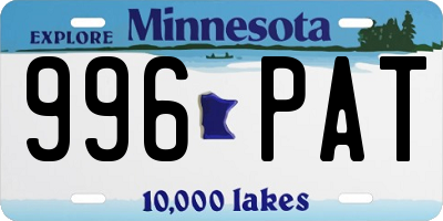 MN license plate 996PAT