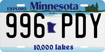 MN license plate 996PDY