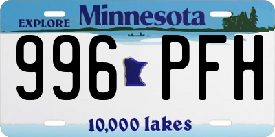 MN license plate 996PFH